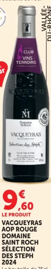 VACQUEYRAS AOP ROUGE DOMAINE SAINT ROCH SÉLECTION DES STEPH 2024