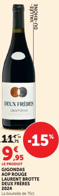 GIGONDAS AOP ROUGE LAURENT BROTTE DEUX FRÈRES 2024