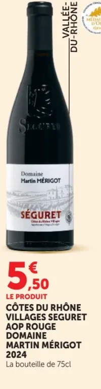 CÔTES DU RHÔNE VILLAGES SEGURET AOP ROUGE DOMAINE MARTIN MÉRIGOT 2024