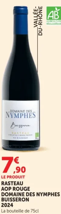 Vin rouge Rasteau AOP Domaine des Nymphes Buisseron 2024