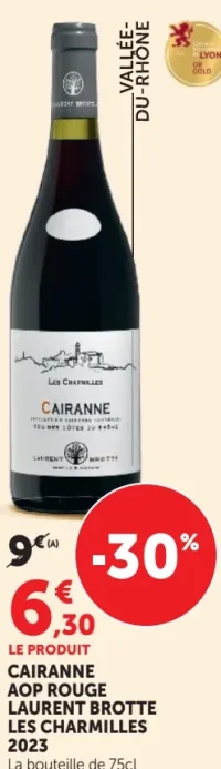 Vin rouge Cairanne AOP Laurent Brotte Les Charmilles 2023
