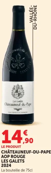 Vin rouge Châteauneuf-du-Pape AOP Les Galets 2024