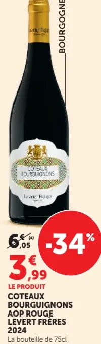 Coteaux Bourguignons AOP Rouge Levert Frères 2024