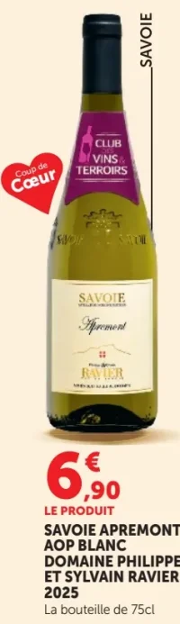 Savoie Apremont AOP Blanc Domaine Philippe et Sylvain Ravier 2025