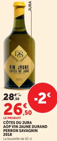 Côtes du Jura AOP Vin Jaune Durand Perron Savagnin 2018