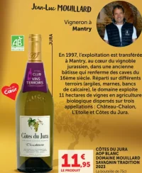 Côtes du Jura AOP Blanc Domaine Mouillard Savagnin Tradition 2023