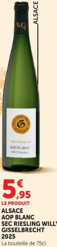 Alsace AOP Blanc Sec Riesling Willy Gisselbrecht 2025