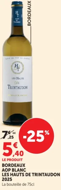 Bordeaux AOP Blanc Les Hauts de Trintaudon 2025