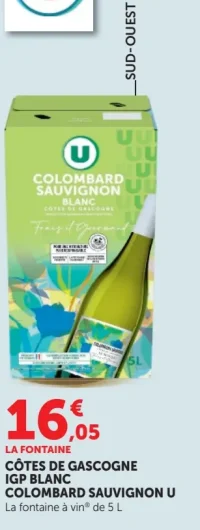 Côtes de Gascogne IGP Blanc Colombard Sauvignon U