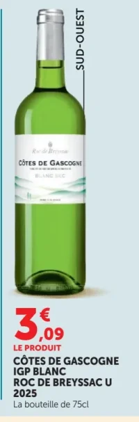 Côtes de Gascogne IGP Blanc Roc de Breyssac U 2025