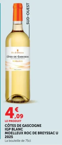 Côtes de Gascogne IGP Blanc Moelleux Roc de Breyssac U 2025