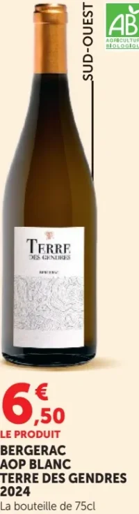 Bergerac AOP Blanc Terre des Gendres 2024