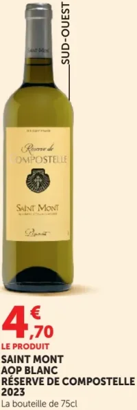 Saint Mont AOP Blanc Réserve de Compostelle 2023