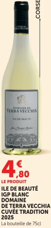 ILE DE BEAUTÉ IGP BLANC DOMAINE DE TERRA VECCHIA CUVÉE TRADITION 2025