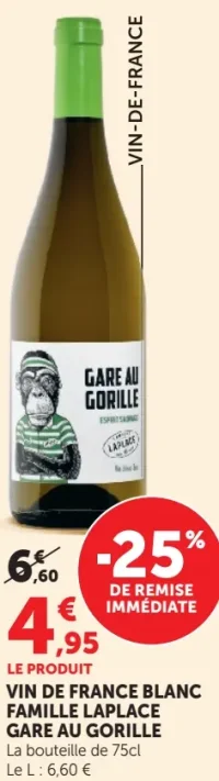 Vin de France blanc Famille Laplace Gare au Gorille