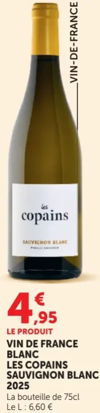 Vin de France blanc Les Copains Sauvignon Blanc 2025