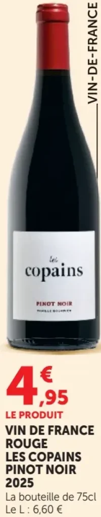 Vin de France rouge Les Copains Pinot Noir 2025