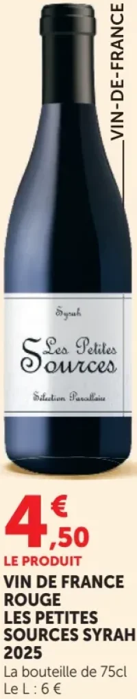 Vin de France rouge Les Petites Sources Syrah 2025