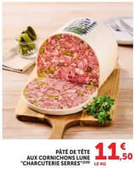 Pâté de tête aux cornichons lune "Charcuterie Serres"