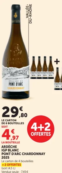 Cellier du Pont d'Arc Chardonnay Ardèche IGP Blanc