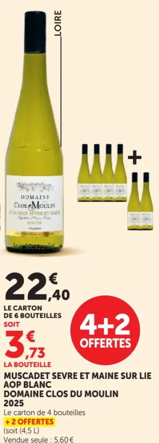 Domaine Clos du Moulin Muscadet Sèvre et Maine Sur Lie AOP Blanc
