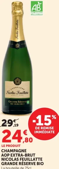 Champagne AOP Extra-Brut Nicolas Feuillatte Grande Réserve Bio