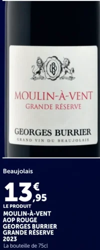 Moulin-À-Vent AOP Rouge Georges Burrier Grande Réserve 2023