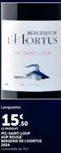 Languedoc Pic-Saint-Loup AOP Rouge Bergerie de l'Hortus 2024