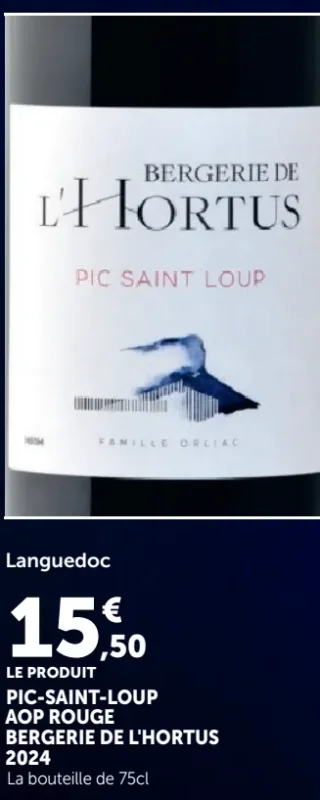 Languedoc Pic-Saint-Loup AOP Rouge Bergerie de l'Hortus 2024