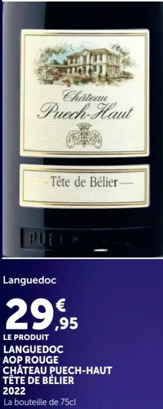 Languedoc AOP Rouge Château Puech-Haut Tête de Bélier 2022
