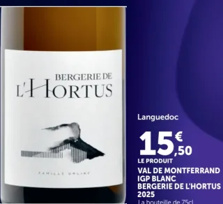 Languedoc Val de Montferrand IGP Blanc Bergerie de L'Hortus 2025