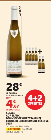 Alsace AOP Blanc Demi-Sec Gewurztraminer Edouard Leiber Grande Réserve