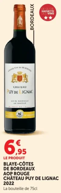 Blaye-Côtes de Bordeaux AOP Rouge Château Puy de Lignac 2022
