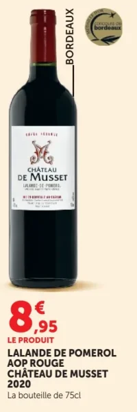 LALANDE DE POMEROL AOP ROUGE CHÂTEAU DE MUSSET 2020