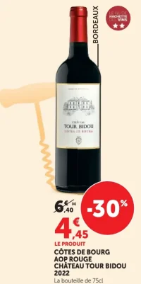 CÔTES DE BOURG AOP ROUGE CHÂTEAU TOUR BIDOU 2022