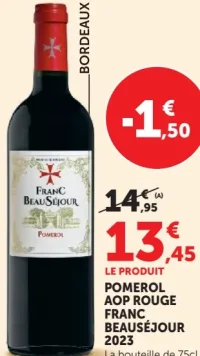 Pomerol AOP Rouge Franc Beauséjour 2023