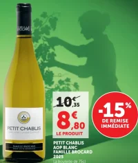 Vin blanc Petit Chablis AOP Famille Brocard 2025