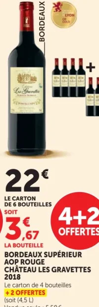 BORDEAUX SUPÉRIEUR AOP ROUGE CHÂTEAU LES GRAVETTES 2018
