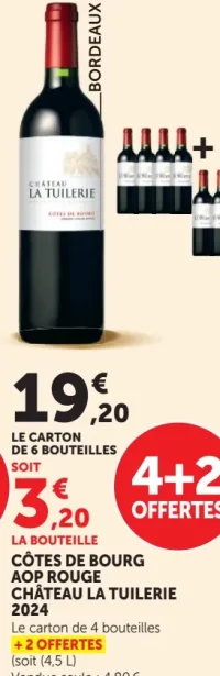 CÔTES DE BOURG AOP ROUGE CHÂTEAU LA TUILERIE 2024