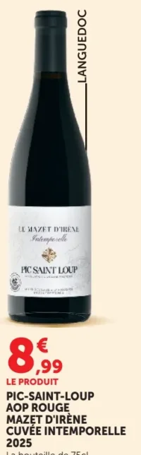 PIC-SAINT-LOUP AOP ROUGE MAZET D'IRÈNE CUVÉE INTEMPORELLE 2025
