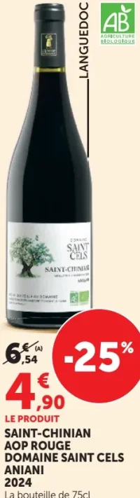 SAINT-CHINIAN AOP ROUGE DOMAINE SAINT CELS ANIANI 2024