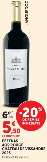 PÉZENAS AOP ROUGE CHÂTEAU DE VISSANDRE 2023