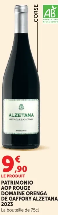 PATRIMONIO AOP ROUGE DOMAINE ORENGA DE GAFFORY ALZETANA 2023