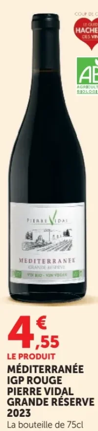 MÉDITERRANÉE IGP ROUGE PIERRE VIDAL GRANDE RÉSERVE 2023