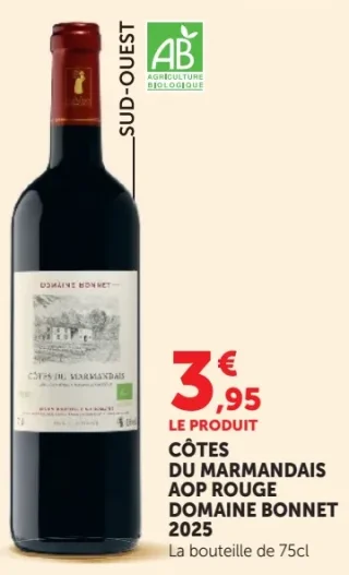 Vin rouge Côtes du Marmandais AOP Domaine Bonnet 2025