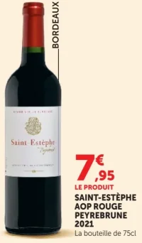Vin rouge Saint-Estèphe AOP Peyrebrune 2021