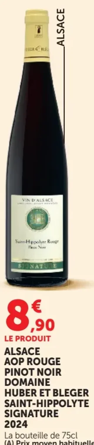 ALSACE AOP ROUGE PINOT NOIR DOMAINE HUBER ET BLEGER SAINT-HIPPOLYTE SIGNATURE 2024