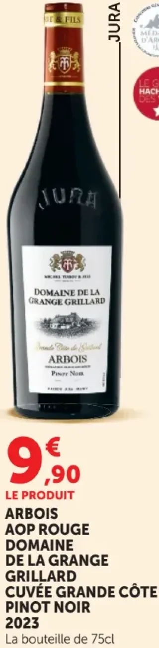 ARBOIS AOP ROUGE DOMAINE DE LA GRANGE GRILLARD CUVÉE GRANDE CÔTE PINOT NOIR 2023
