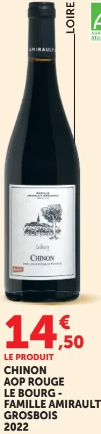 Chinon AOP Rouge Le Bourg Famille Amirault Grosbois 2022
