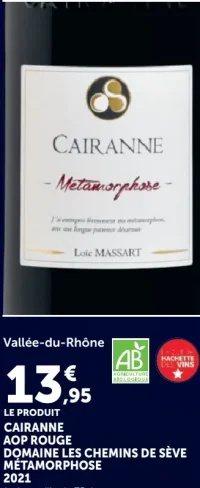 Cairanne AOP Rouge Domaine Les Chemins de Sève Métamorphose 2021